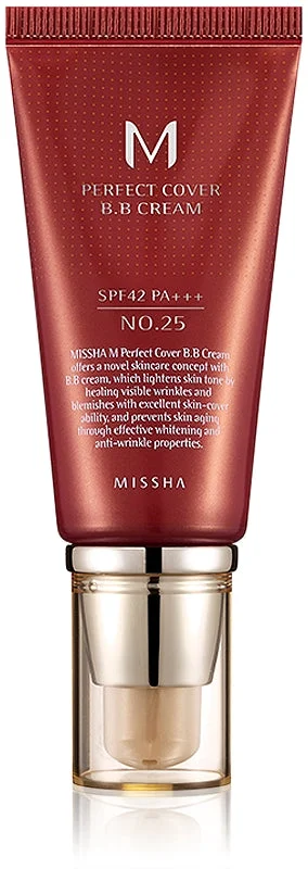 Missha M Perfect Cover BB cream ad alta protezione UV colore No. 25 Warm Beige SPF42/PA+++ 50 ml