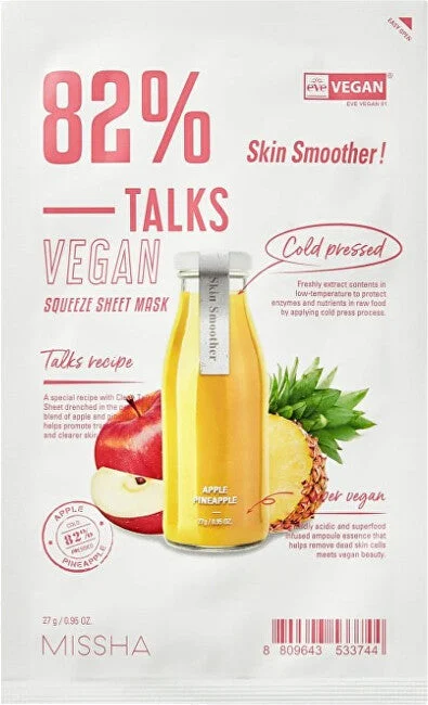 Missha Talks Vegan Squeeze Skin Smoother (maschera in tessuto) 27 g