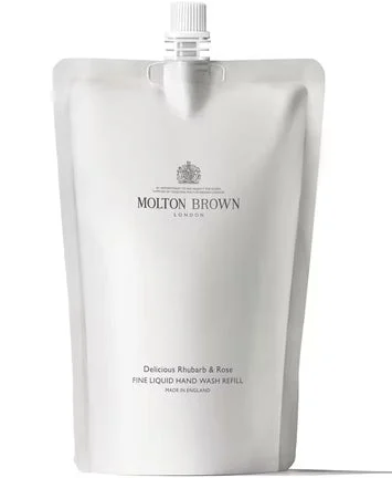 Molton brown Ricarica per delizioso rabarbaro e rosa liquido lavamani (ricarica fine liquido lavamani) 400 ml