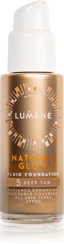 Lumene Natural Glow fondotinta illuminante per un look naturale SPF 20 colore 5 Deep Tan 30 ml