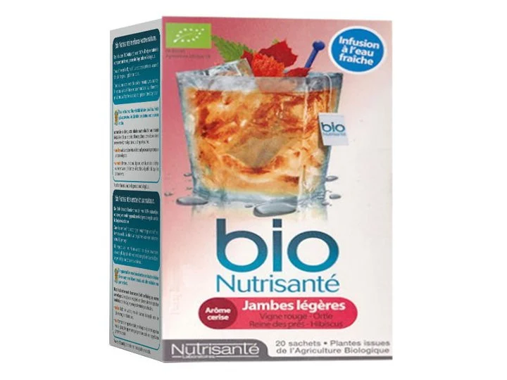 Bio Nutrisanté - Infuso con Acqua Fresca Gambe Leggere Aroma Ciliegia 2x20 bustine + 1 OMAGGIO Lotto × 3