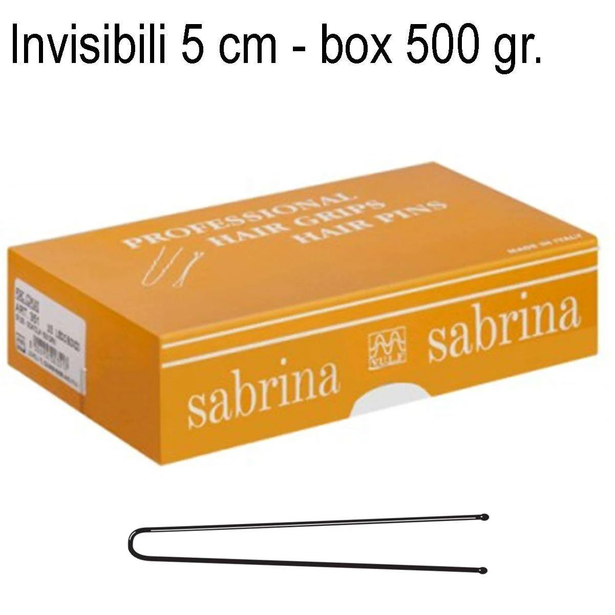 FORCELLE INVISIBILI PER MESSA IN PIEGA 5 CM. 24 LISCIO NERO BOX 500 GR.