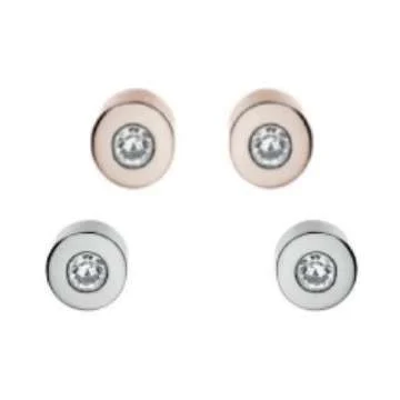 SET PUNTI LUCE IN ACCIAIO ARGENTO/ROSA