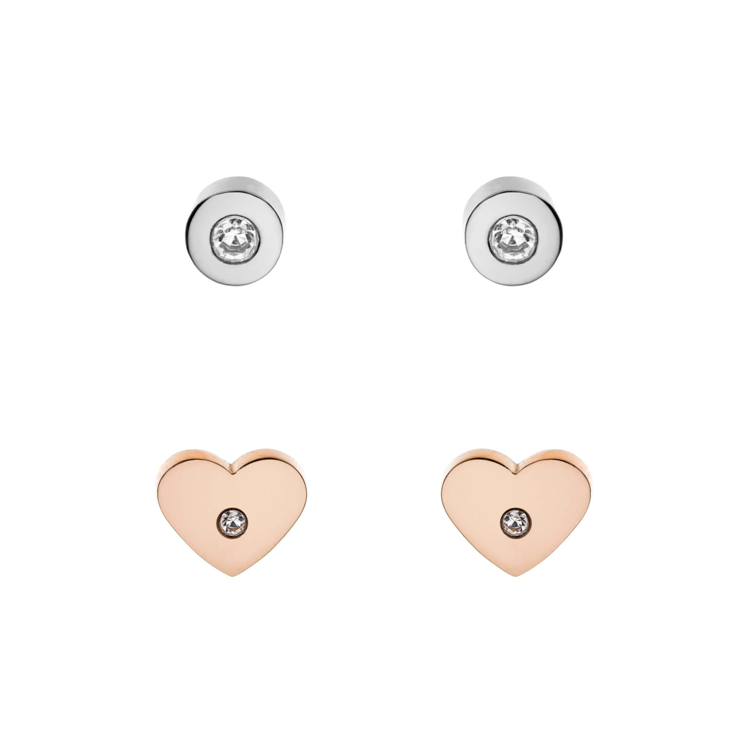 SET ORECCHINI IN ACCIAIO CUORE