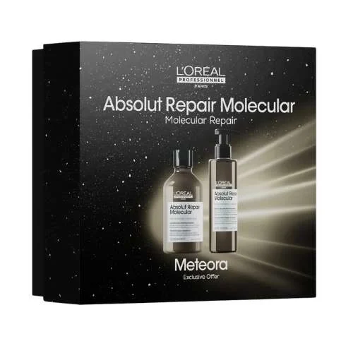 COFANETTO ABSOLUT REPAIR MOLECULAR PER CAPELLI DANNEGGIATI – SHAMPOO 300ML + CONDITIONER LIQUIDO 250
