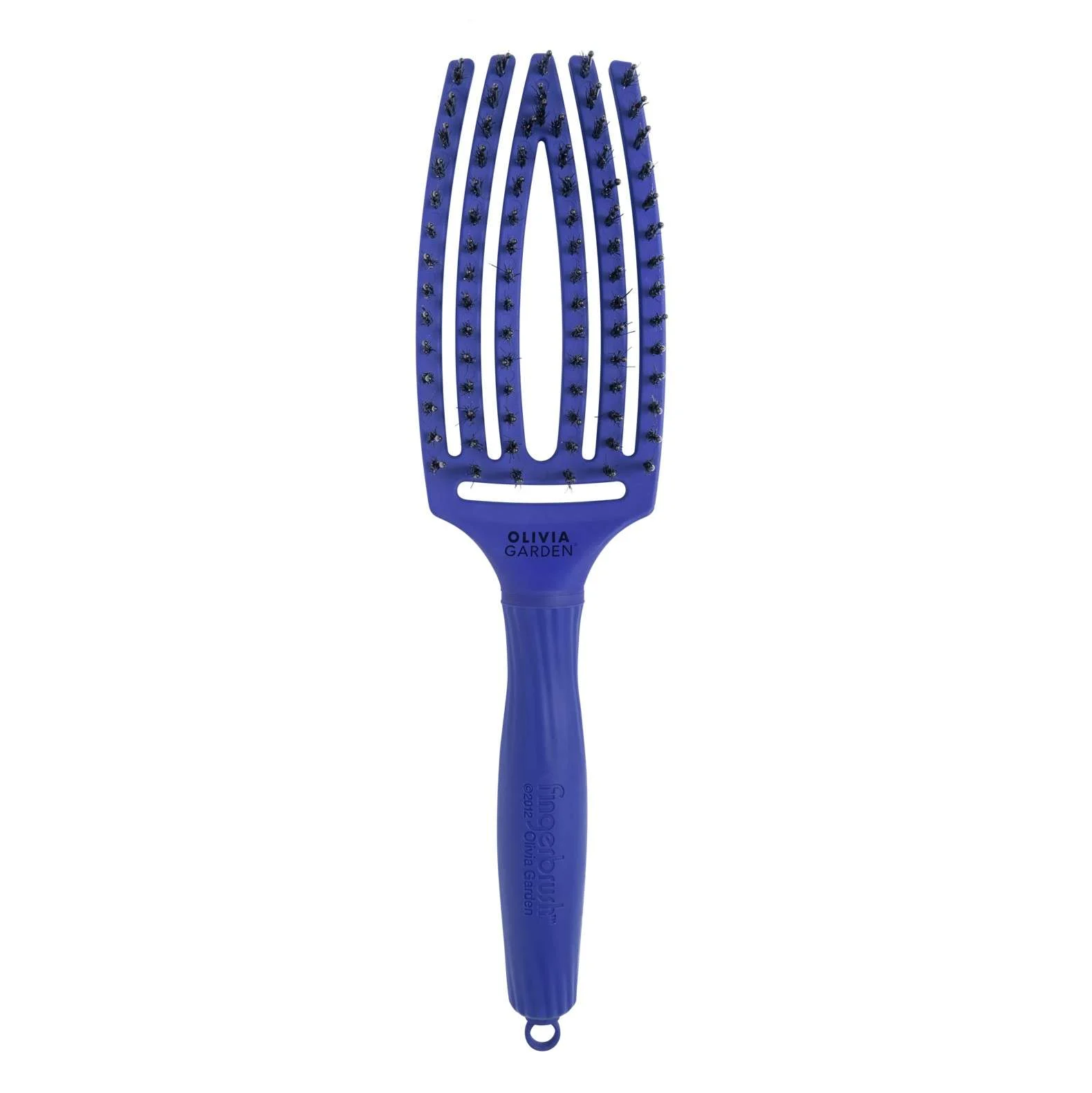 OLIVIA GARDEN SPAZZOLA FINGERBRUSH MEDIUM ON THE ROAD AGAIN BLUE JEANS CON SETOLE NYLON E CINGHIALE
