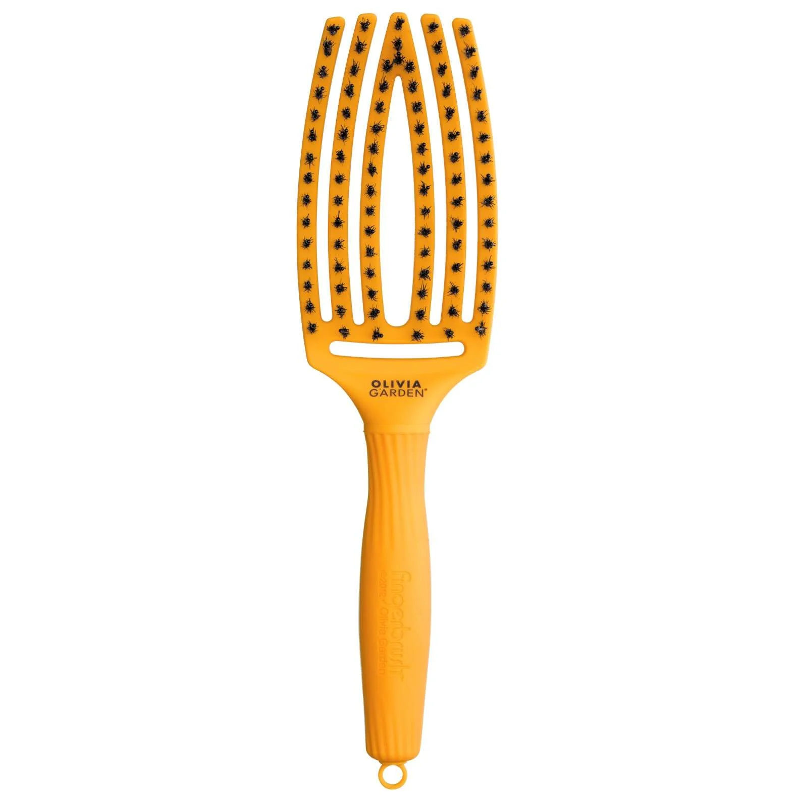 OLIVIA GARDEN SPAZZOLA FINGERBRUSH MEDIUM ON THE ROAD AGAIN YELLOW SUNSHINE SETOLE NYLON E CINGHIALE