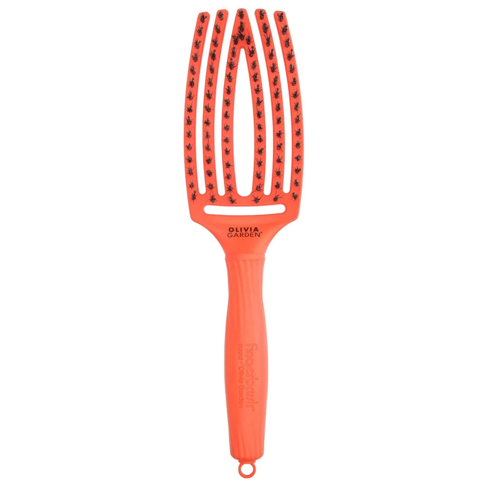 OLIVIA GARDEN SPAZZOLA FINGERBRUSH MEDIUM ON THE ROAD AGAIN ORANGE DREAM SETOLE NYLON E CINGHIALE