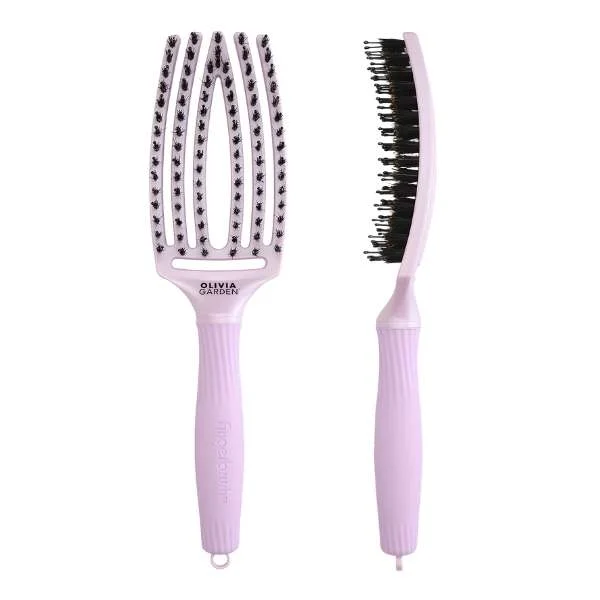 OLIVIA GARDEN SPAZZOLA FINGERBRUSH MEDIUM ETHEREAL LAVENDER SETOLE NYLON E CINGHIALE