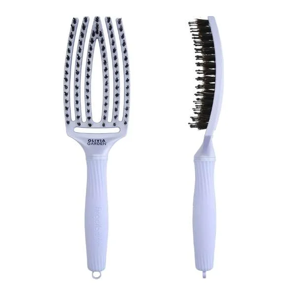 OLIVIA GARDEN SPAZZOLA FINGERBRUSH MEDIUM POLAR BLUE SETOLE NYLON E CINGHIALE