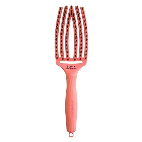 OLIVIA GARDEN SPAZZOLA FINGERBRUSH MEDIUM RADIANT PEACH SETOLE NYLON E CINGHIALE