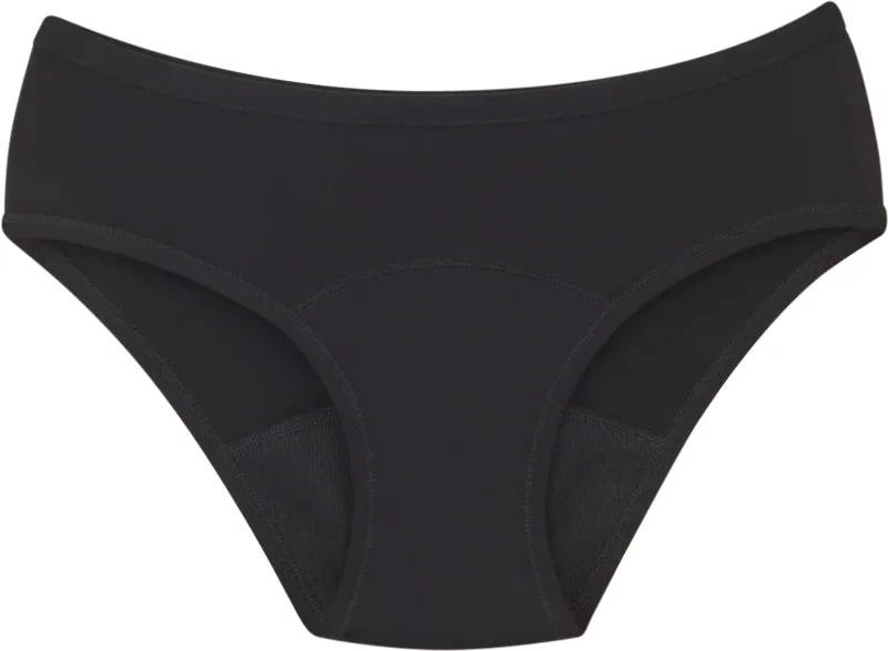 Snuggs Period Classic: Flusso medio nero mutandine mestruali in tessuto per le mestruazioni medie taglia M