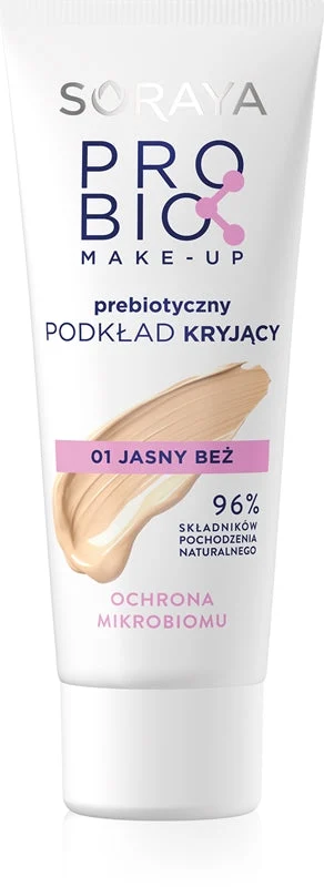 Soraya Probio Make-up fondotinta coprente con prebiotici colore 01 Light Beige 30 ml