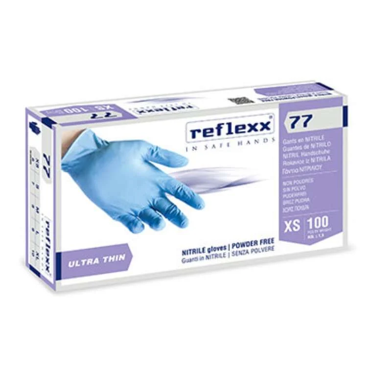 GUANTO NITRILE REFLEXX 77 – BLU 100 PZ. MIS. M