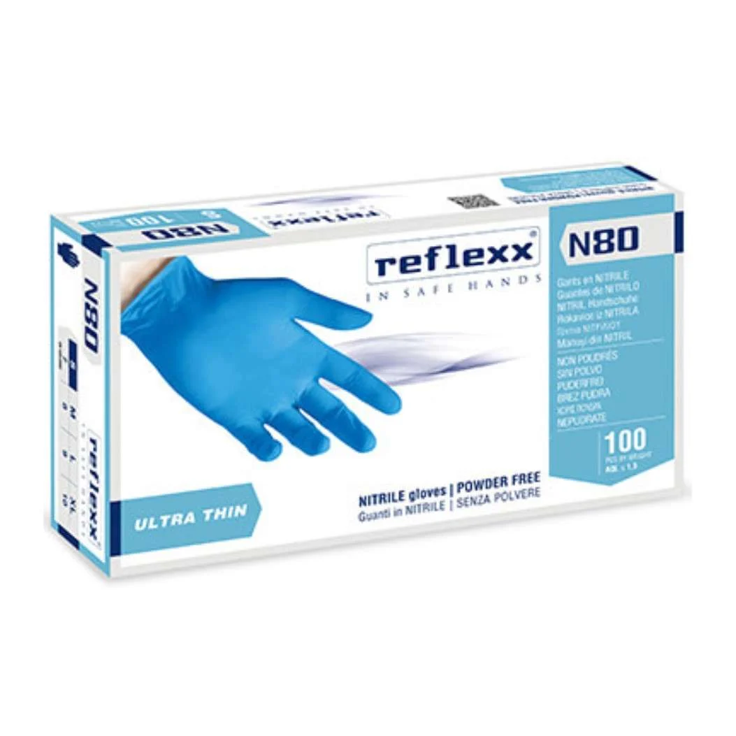 GUANTO NITRILE REFLEXX N80 – BLU 100 PZ. MIS. M