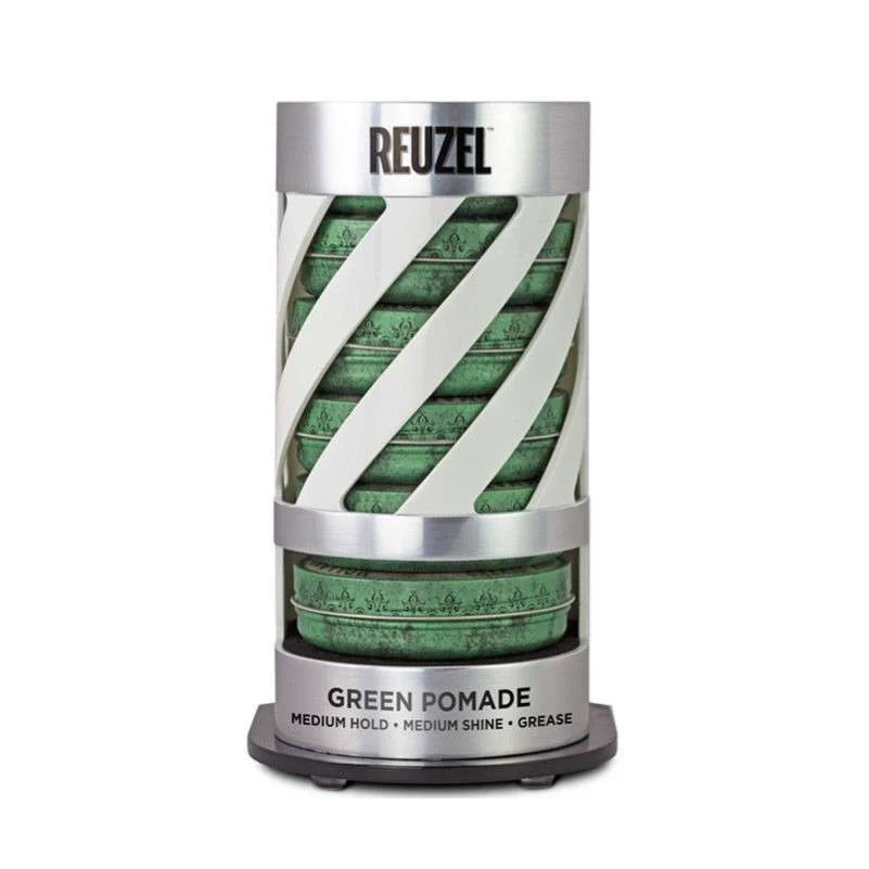 REUZEL EXPO GRAVITY FEED GREEN POMADE (6 POMADE + EXPO OMAGGIO)