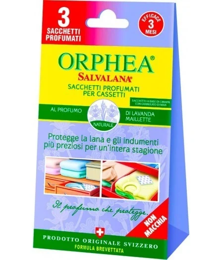 Orphea Salvalana Sacchetti Profumati Per Cassetti Al Profumo Di Lavanda Mallette 3 Pezzi