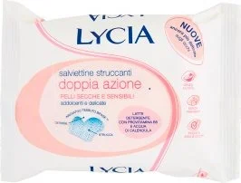 Lycia Salviettine Struccanti Doppia Azione Per Pelli Secche E Sensibili 20 Pezzi