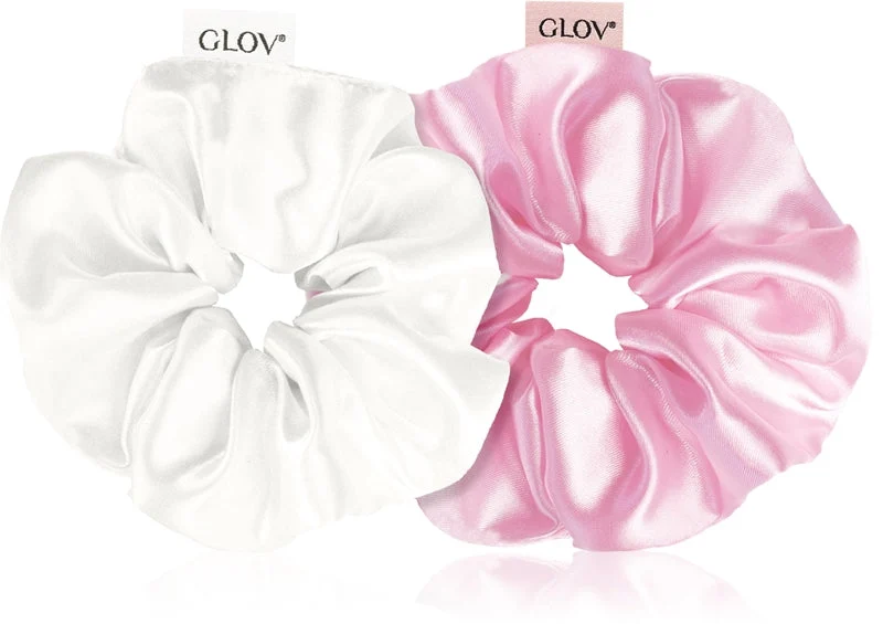 GLOV Satin Scrunchies M elastici per capelli Beige/rosa 2 pezzi