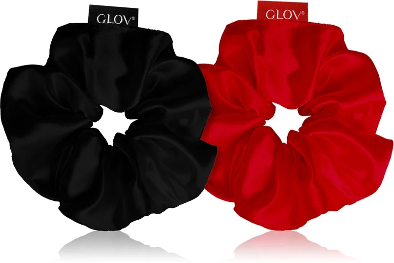 GLOV Satin Scrunchies S elastici per capelli Rosso/Nero 2 pezzi