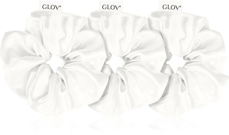 GLOV Satin Scrunchies S/M/L elastici per capelli Beige 3 pezzi
