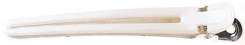 PINZA FERMACIOCCHE ALLUMINIO/PLASTICA COL. BIANCO x 12 PZ.