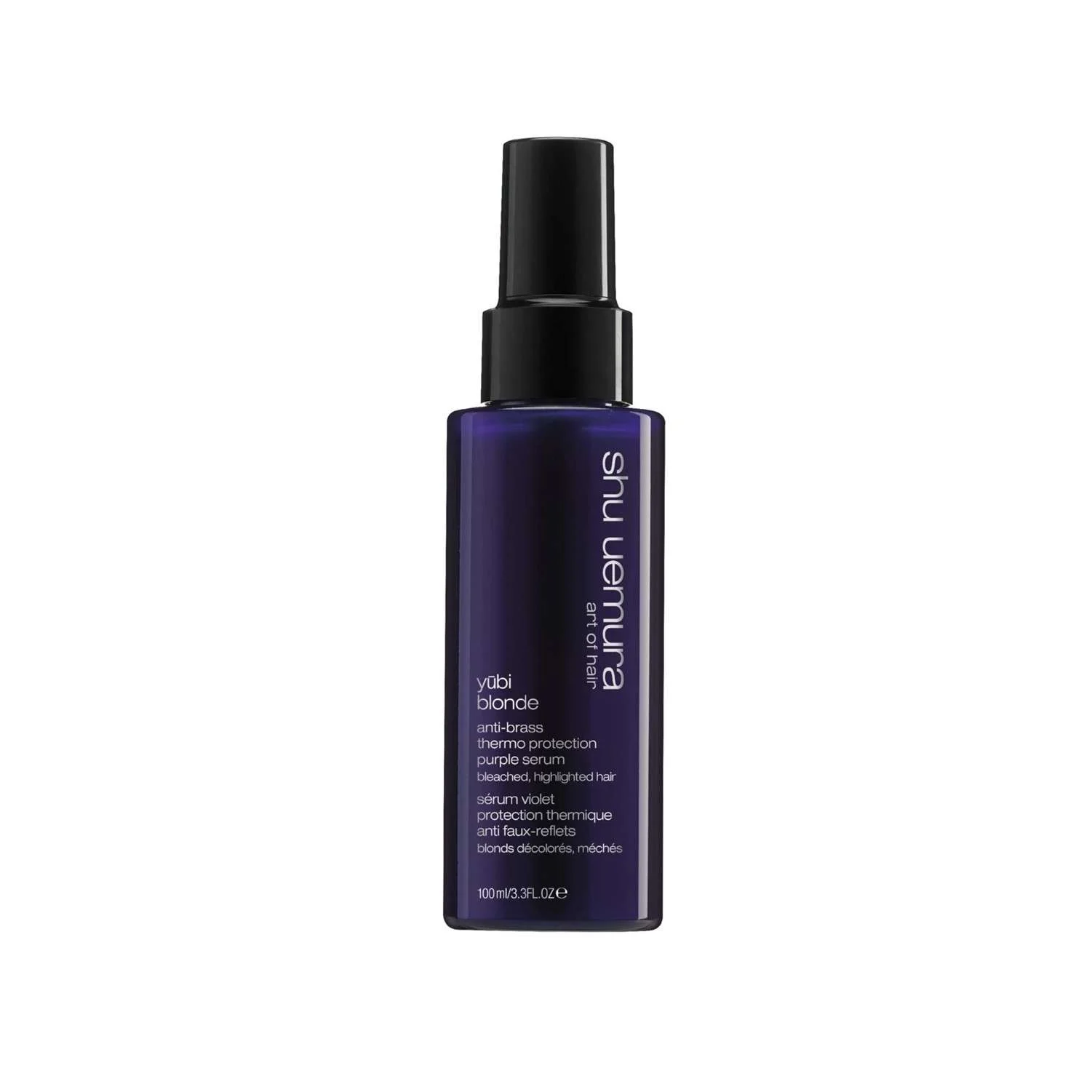 SHU UEMURA YUBI BLOND ANTI-BRASS HEAT PROTECTION PURPLE SERUM BLEACHED HIGHLIGHTED BLONDES 100 ML.