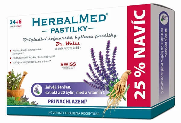 Symply you Dr. Weiss HerbalMed per il raffreddore 24 pastiglie, pastiglie + 6 GRATIS