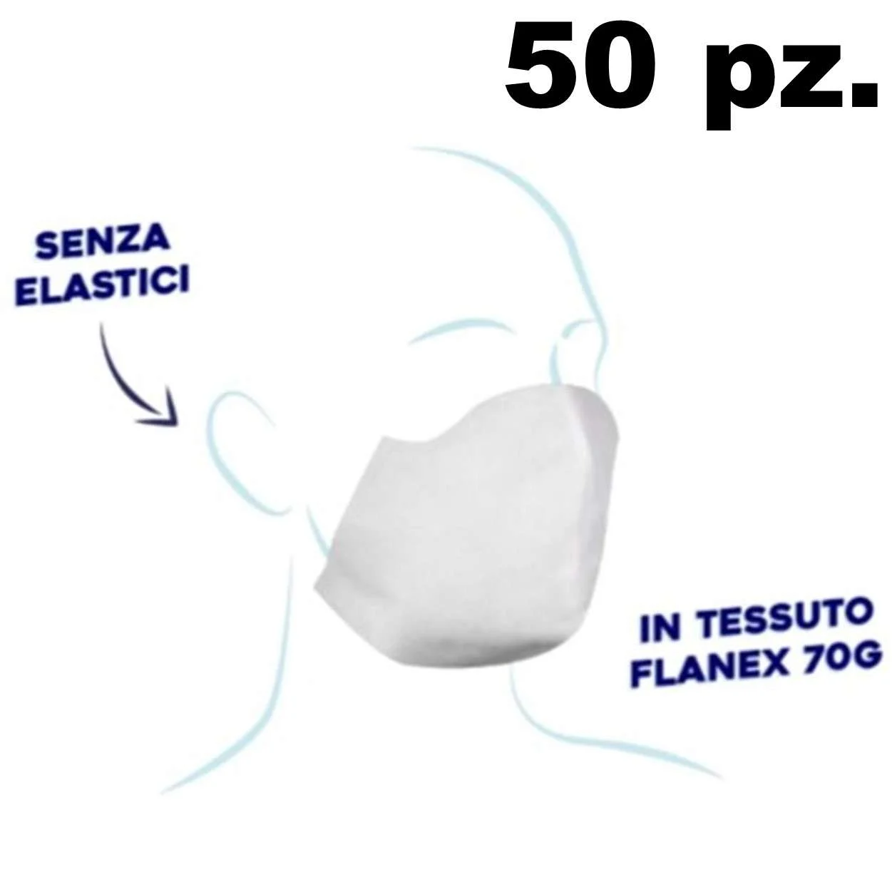 50 MASCHERINE BIANCHE IN FLANEX ADESIVE SENZA ELASTICI PER PARRUCCHIERI