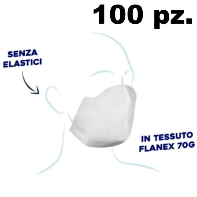 100 MASCHERINE BIANCHE IN FLANEX ADESIVE SENZA ELASTICI PER PARRUCCHIERI