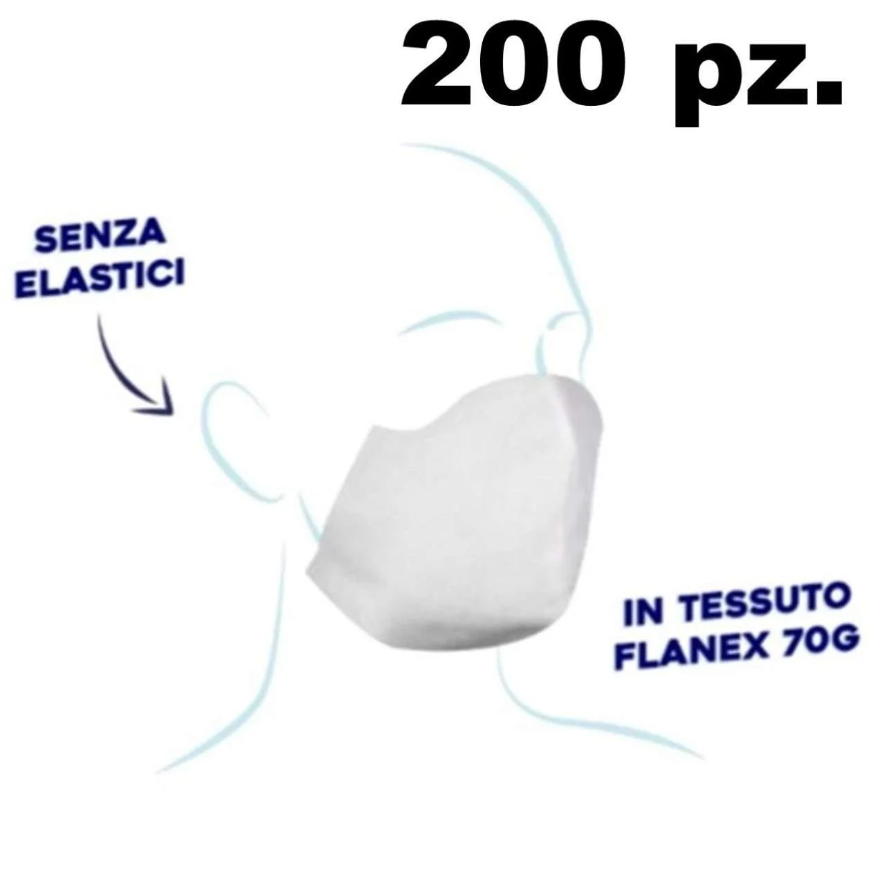 200 MASCHERINE BIANCHE IN FLANEX ADESIVE SENZA ELASTICI PER PARRUCCHIERI