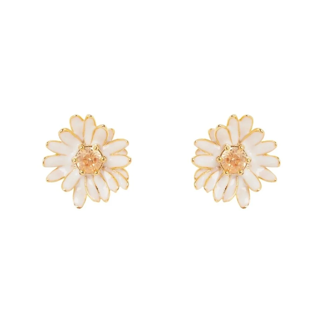 Orecchini a fiore con cristallo Hanami