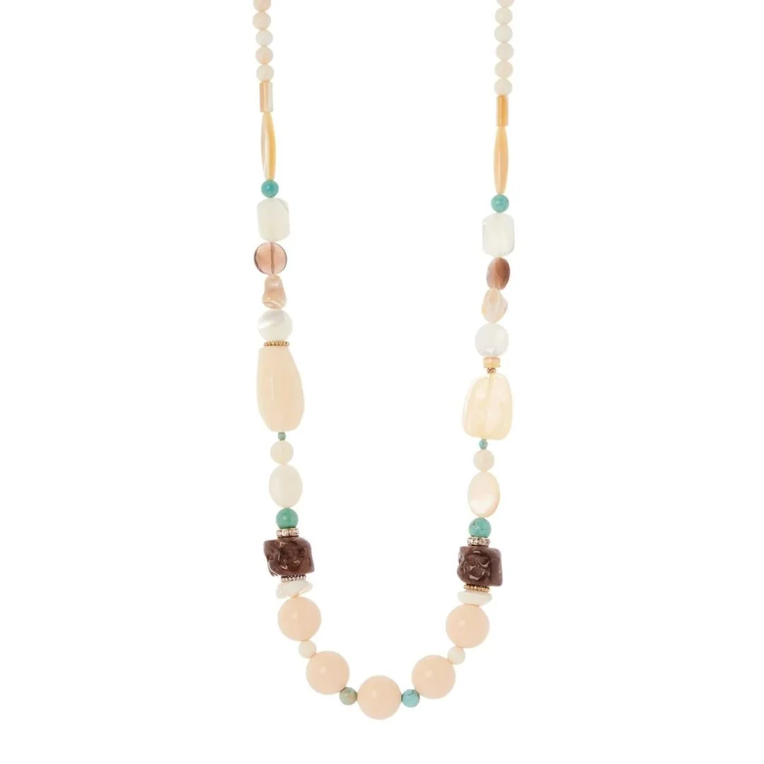 Collana lunga boule, sassolini e bonbon Maresia