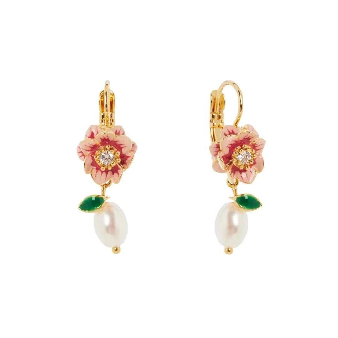 Orecchini monachella fiore e perla Hanami