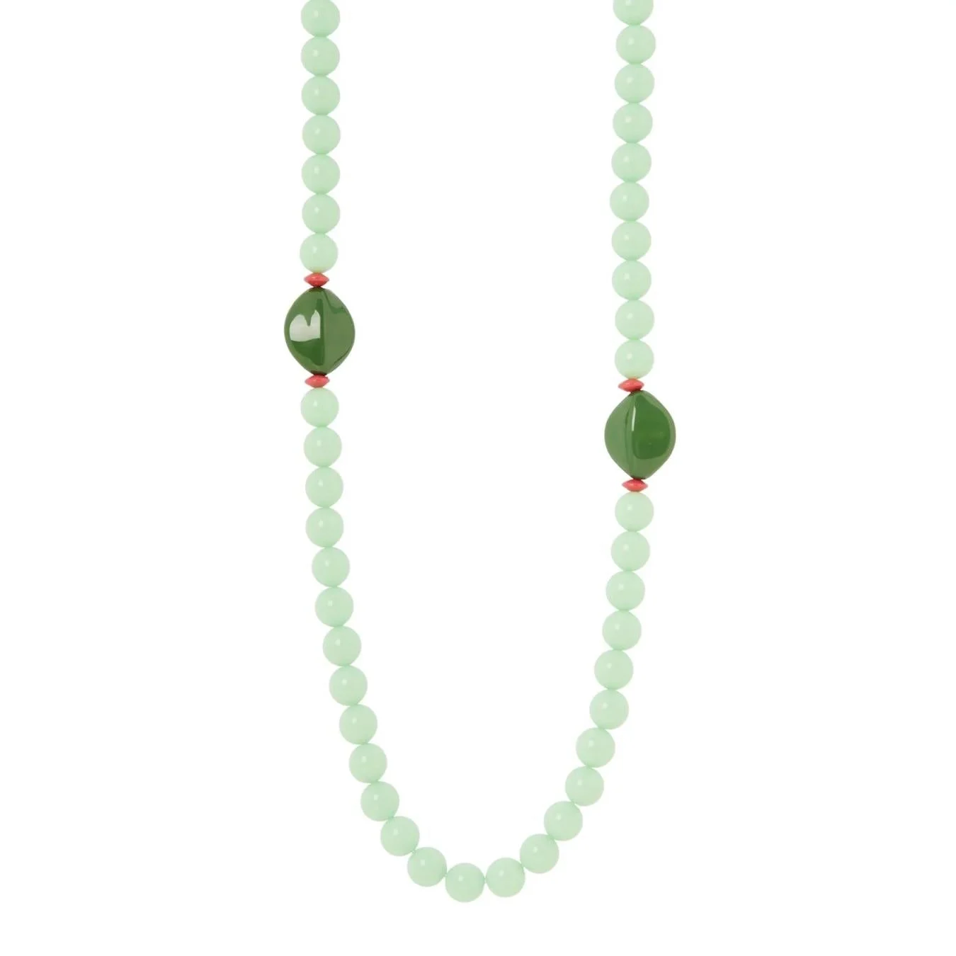 Collana lunga boule e verde Apuana