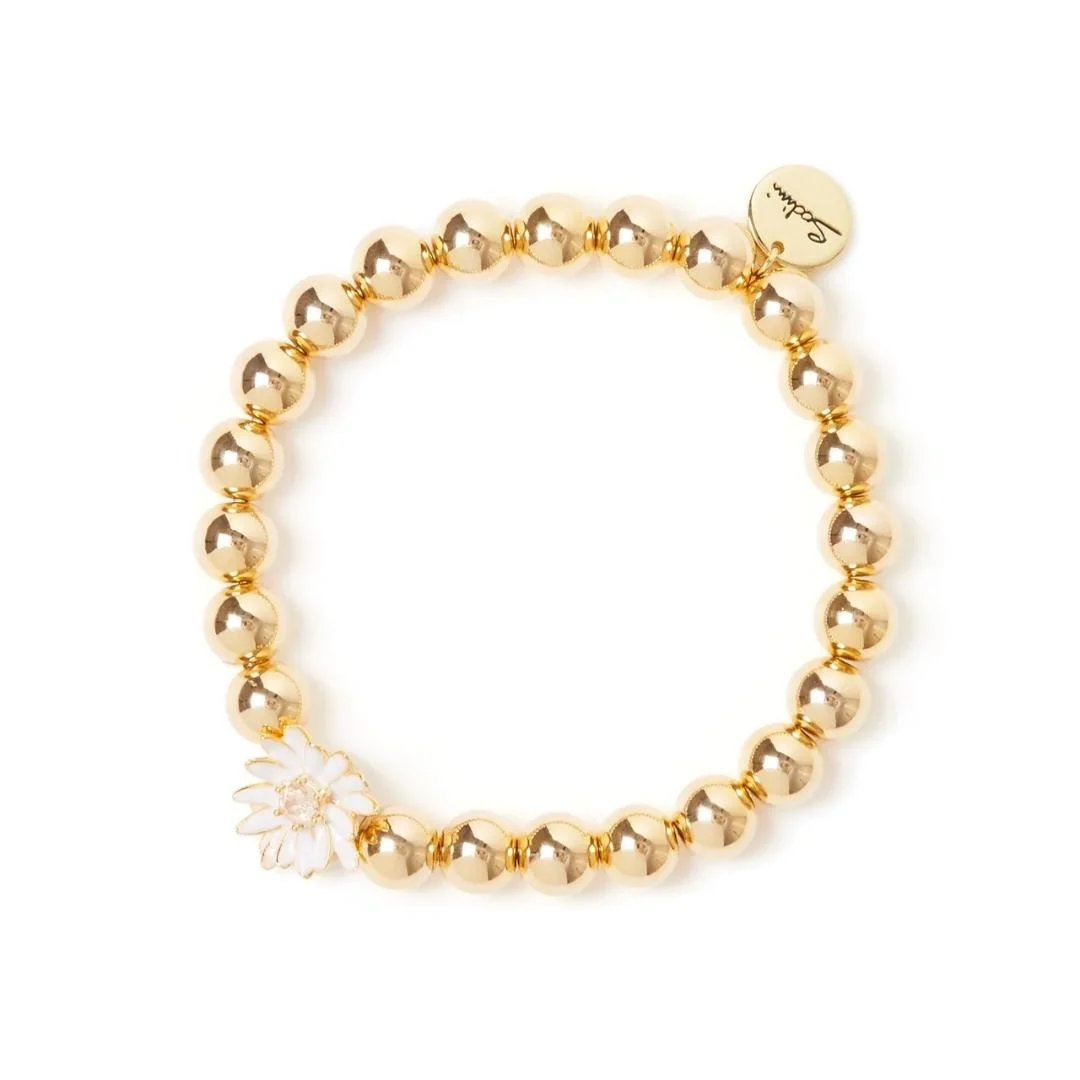Bracciale elastico sfere e fiorellino Hanami