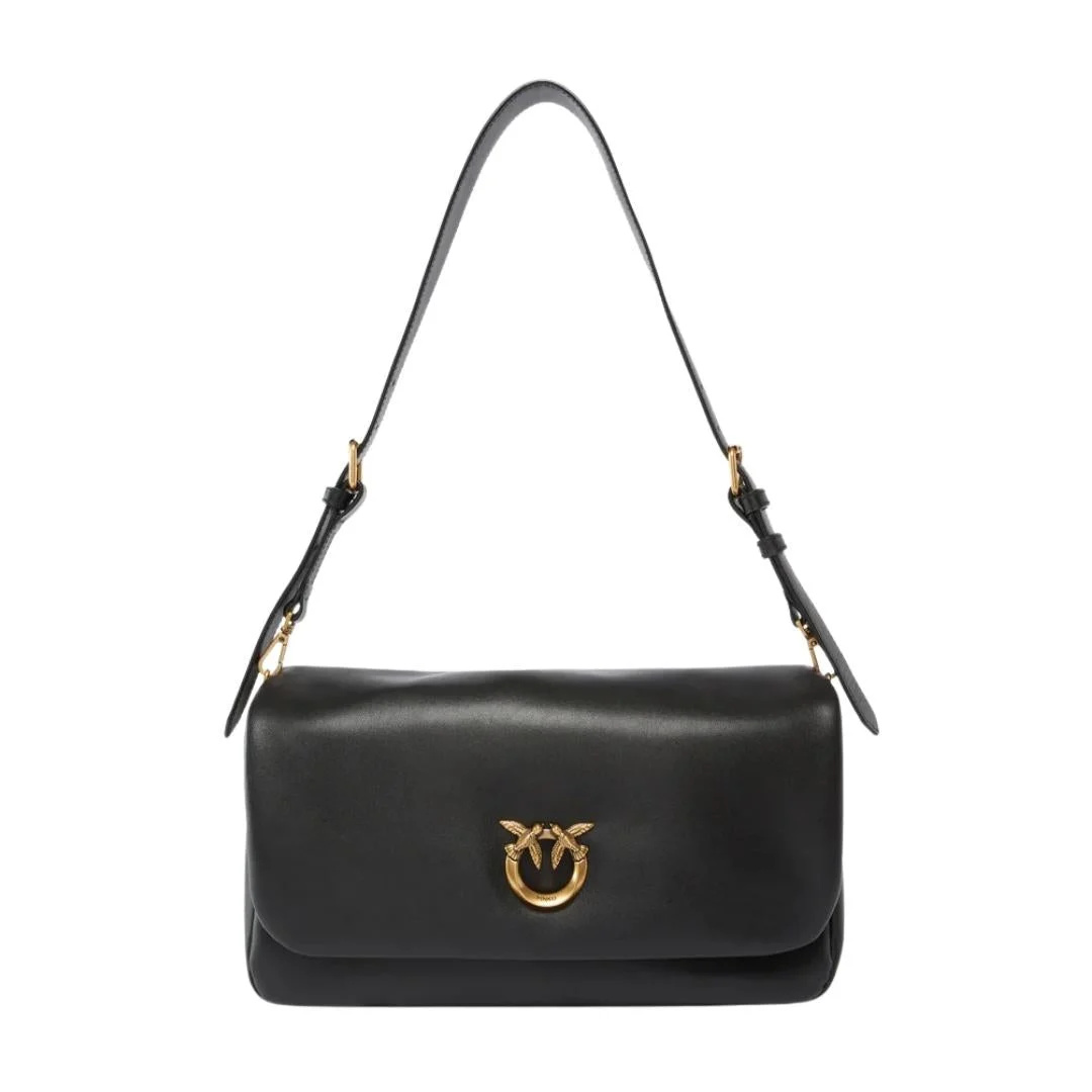 Borsa a tracolla media Love Bag Click Soft Horizontal Handle in pelle