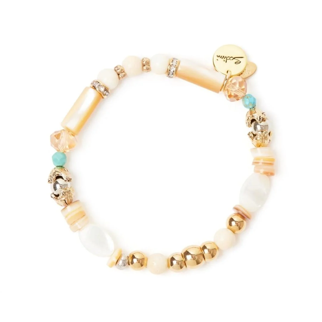 Bracciale elastico boule, perline e charm Maresia