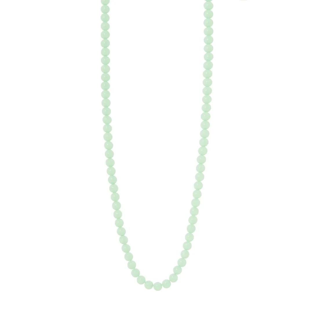 Collana lunga boule verde chiaro Apuana