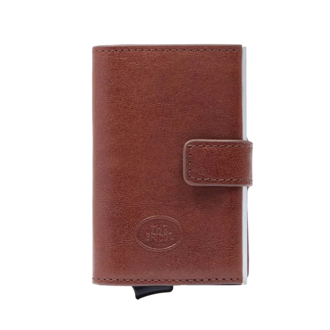Portacarte in pelle a scatto con protezione RFID