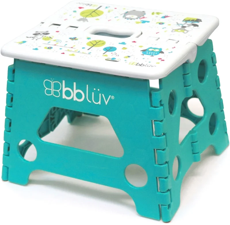 BBLÜV Stëp sgabellino pieghevole per bambini 22 x 18 x 18,2cm Aqua 18m+