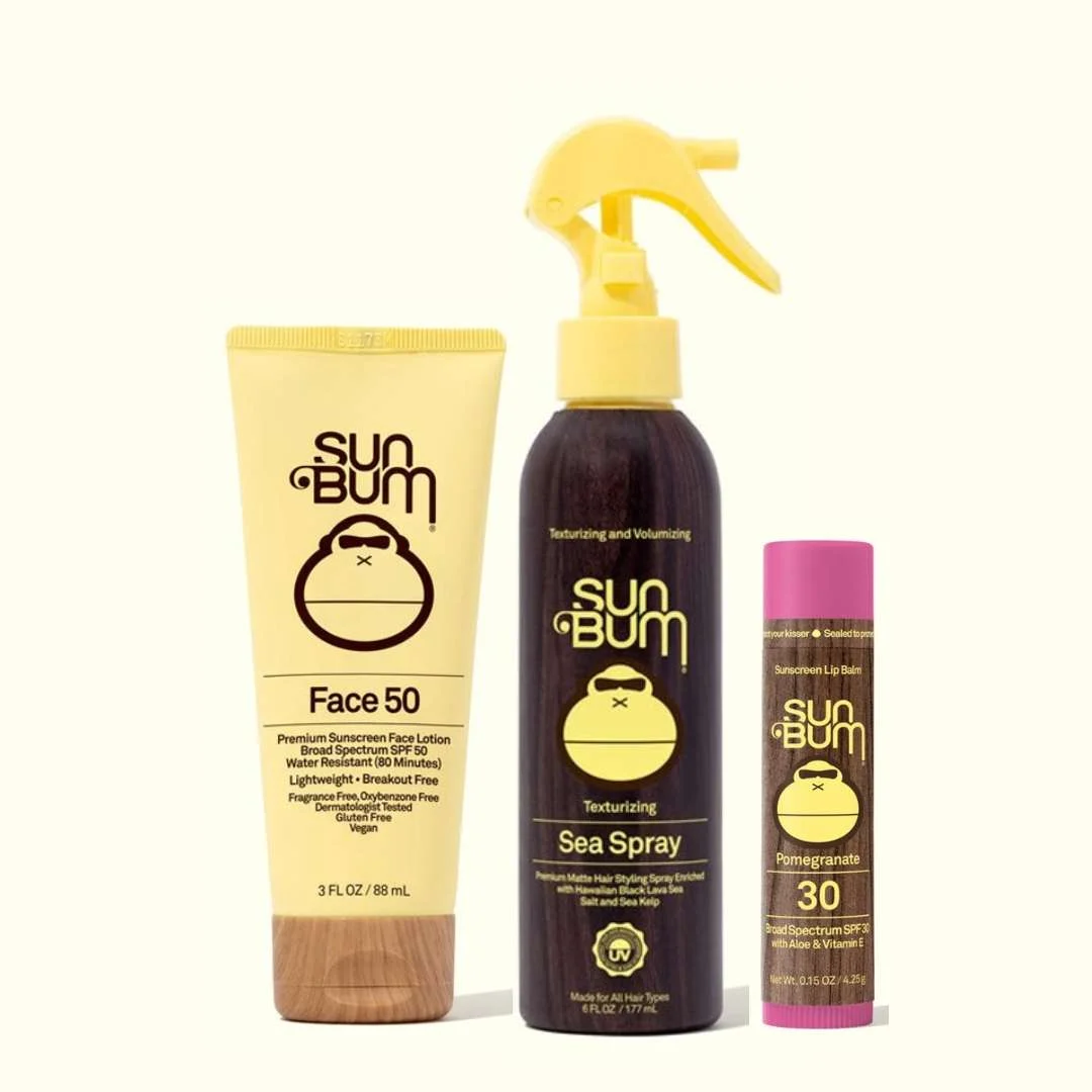 SUN BUM SPF FACE LOTION 88ML + LIP BALM – POMEGRANATE 4,25GR + TEXTURIZING SEA SPRAY 177ML
