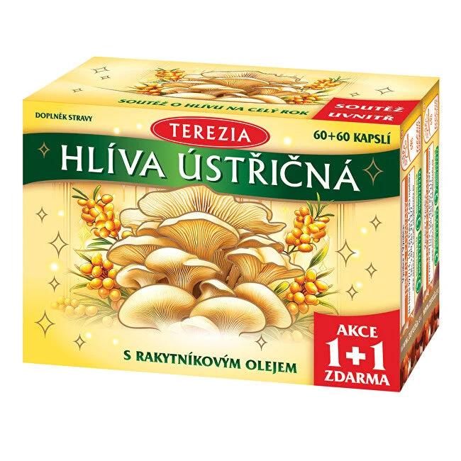 Terezia company Fungo ostrica con olio di olivello spinoso 60 + 60 capsule - Edizione Limitata