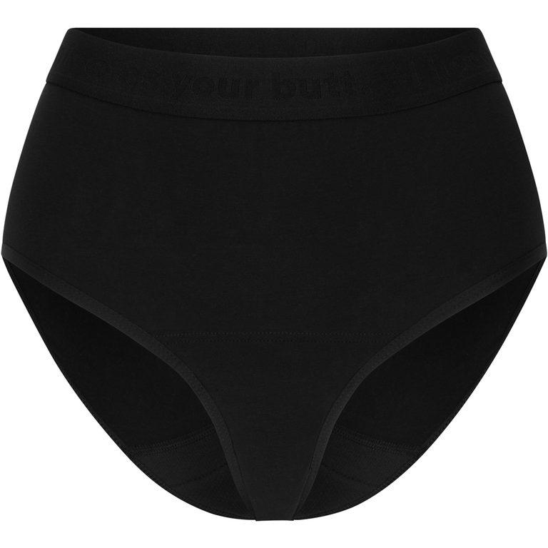 The female company Mutande Mestruali - Vita Alta in Cotone Basic Nero Ultra Forte, 44