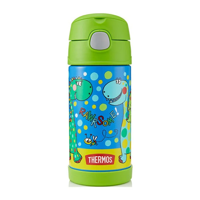 Thermos FUNtainer Thermos per bambini con cannuccia – dinosauro 355 ml