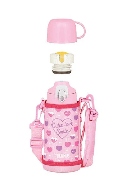 Thermos Termos per bambini con due tappi - rosa 600 ml