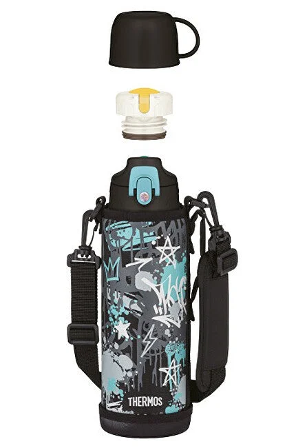 Thermos Termos per bambini con due tappi - blu chiaro 1000 ml
