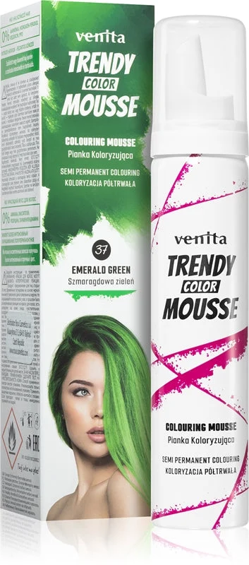 Venita Trendy Color Mousse schiuma colorante senza ammoniaca colore No. 37 - verde smeraldo 75 ml