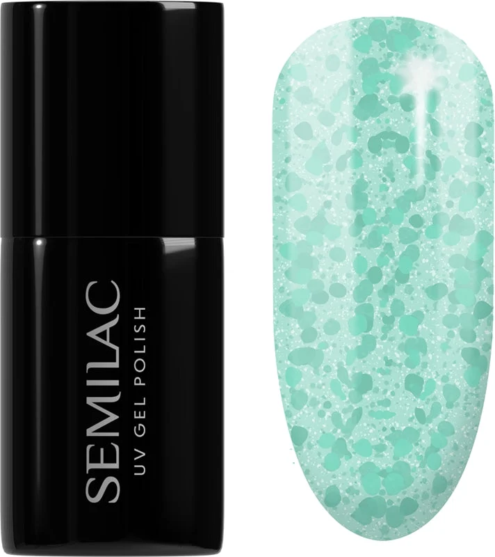 Semilac UV Hybrid Crushed_ICE smalto gel per unghie con lampada UV/LED colore 495 Mint Glacier 7 ml