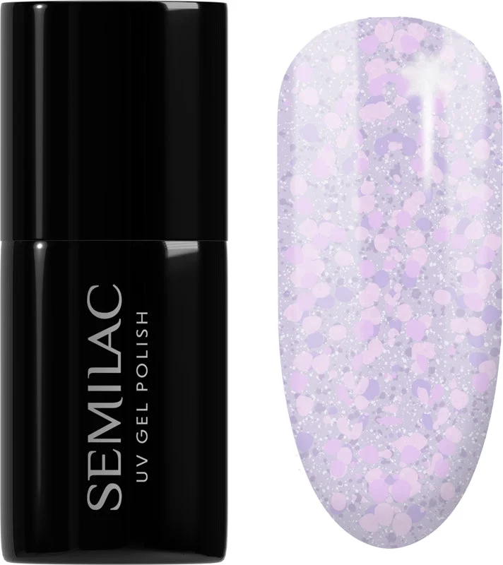 Semilac UV Hybrid Crushed_ICE smalto gel per unghie con lampada UV/LED colore 492 Icy Lavender Bliss 7 ml